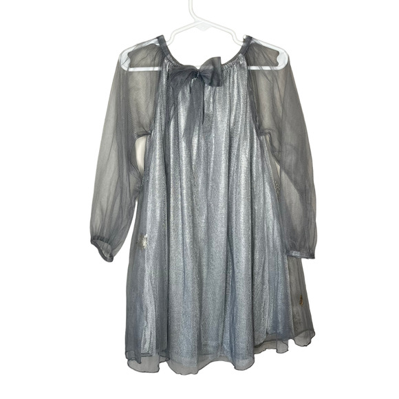 Biscotti Collezioni Girl's Fancy Winter Snowflake Mesh Long Sleeve Dress Size 5 - Picture 5 of 8